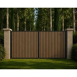 Portail NATURAIME Chênes Coulissant Sur Mesure
