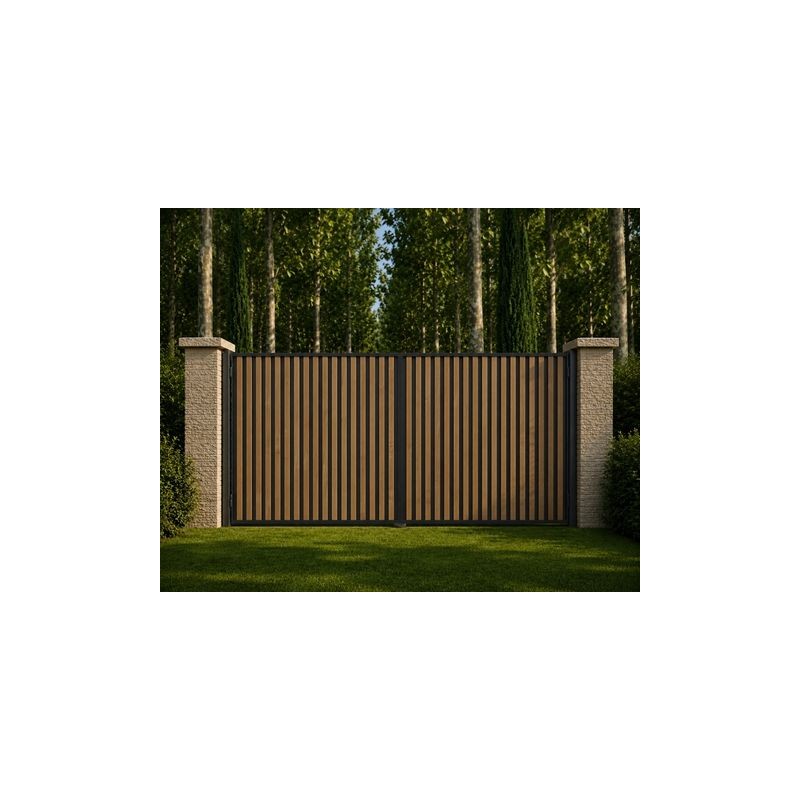 Portail NATURAIME Chênes Coulissant Sur Mesure