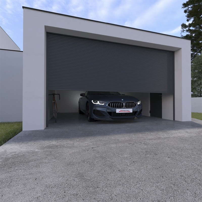 Porta de Garagem Rolante em Alumínio Motorizado Padrão 2400 x 2000 mm GRANDLUX