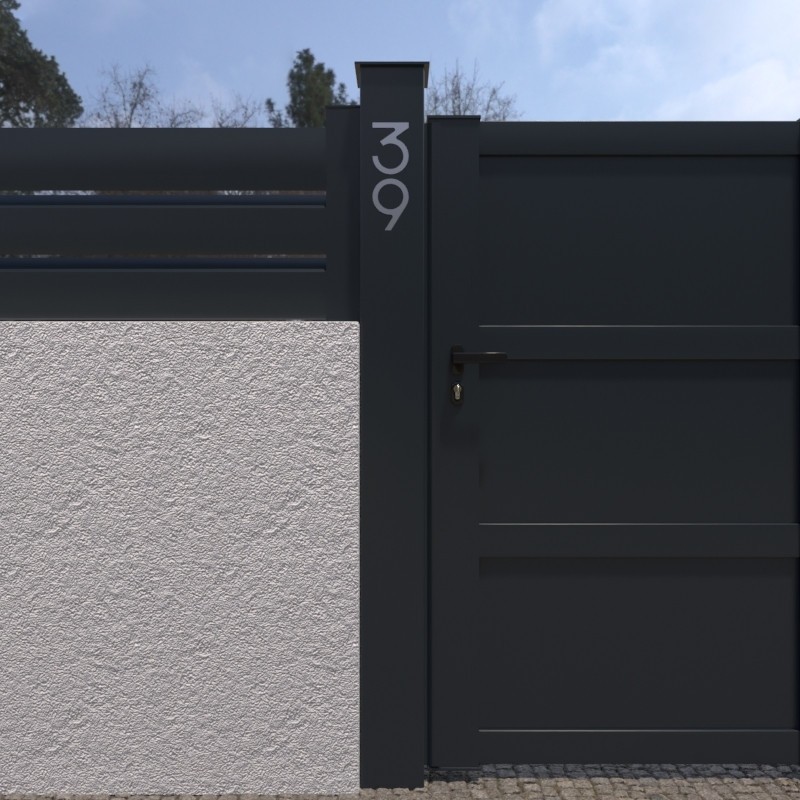 Poste de alumínio 150x150 mm Altura 2200 mm Cinza