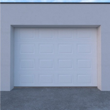 Porta de Garagem Seccionada Almofadado Branco Standard  com Mola de Torção