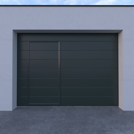 Porta de Garagem Seccionada com Portão Pedonal à Medida com Mola de Torção