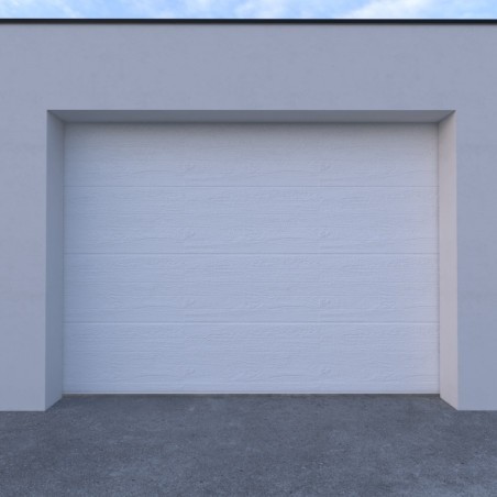 Porta de garagem em corte canelada branca padrão  com mola de torção
