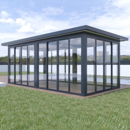 Fecho de Pérgola Telhado Plano com Rebordo 7x4 M