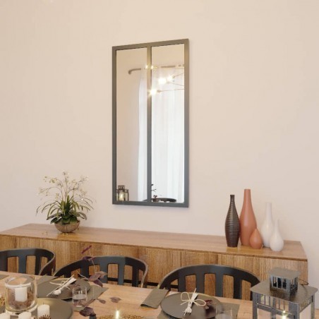 Conjunto de 2 Divisórias Fixas Espelhadas em Aluminio Tipo Atelier
