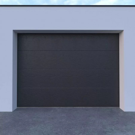 Porta de Garagem Seccionada Liso Texturado Cinzento Standard  com Mola de Torção