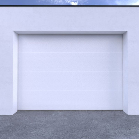 Porta de Garagem Seccionada Liso Texturado Branco Standard  com Mola de Torção