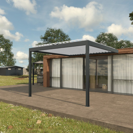 Pérgola Bioclimática EASY Encostada Lâmina Dupla à Medida