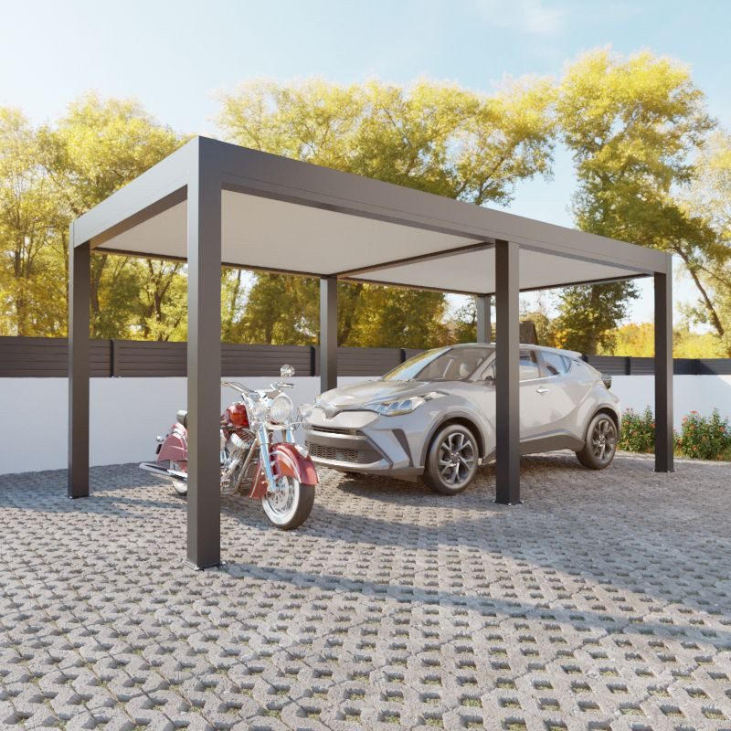 Carport Duplo Alumínio Telhado Plano Auto-Suportado Personalizado