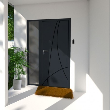 Porta de Entrada em Alumínio à Medida IBIZA Terço Fixo Vidrado Todas as Cores