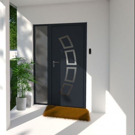 Porta de Entrada em Alumínio à Medida PIANOSA ALUNOX Terço Fixo Vidrado Todas as Cores