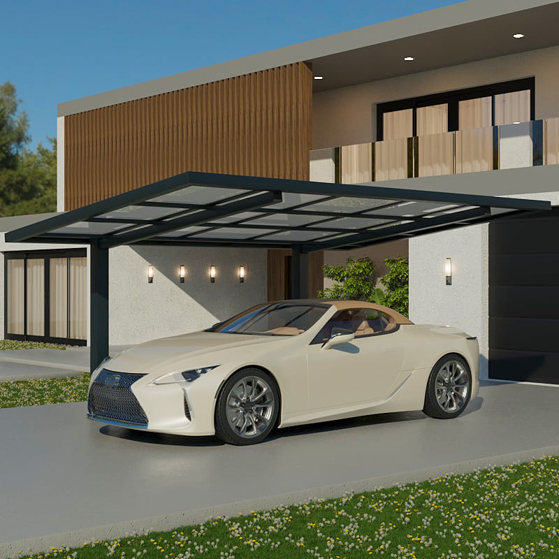 Alumínio Contemporâneo Carport 2 Postes Personalizados