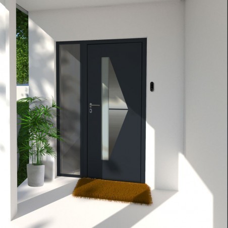 Porta de Entrada em Alumínio à Medida GOZO ALUNOX Terço Fixo Vidrado Todas as Cores