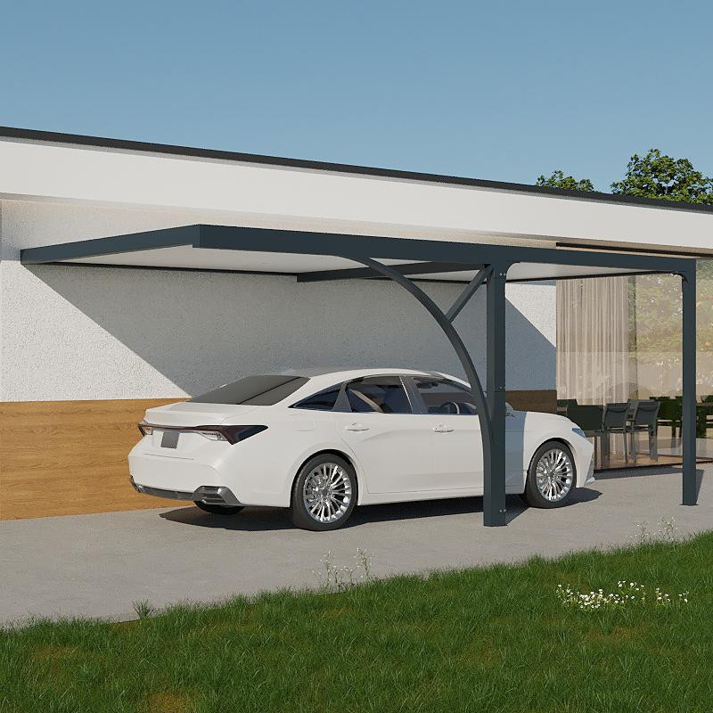 Telhado plano com suporte lateral da garagem com folga personalizada