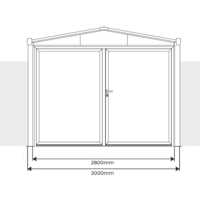 Largeur Abri de Rangement 2 Pans 3x1 m Avec Gouttière