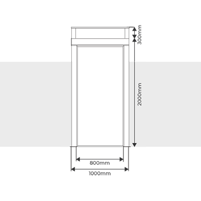 Profondeur et Hauteur Abri de Rangement 2 Pans 3x1 m