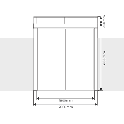 Profondeur et Hauteur Abri de Rangement 2 Pans 3x2 m