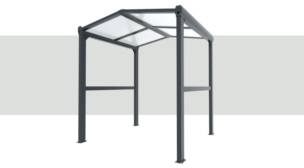 Fournitures Abri Barbecue 2x2 m Toiture Polycarbonate