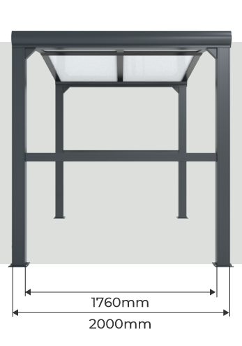 Profondeur Abri Barbecue 2x2 m Toiture Polycarbonate 2 Pans
