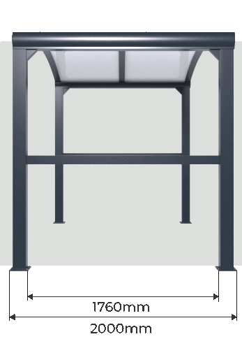 Profondeur Abri Barbecue 2x2 m Toiture Polycarbonate Cintrée