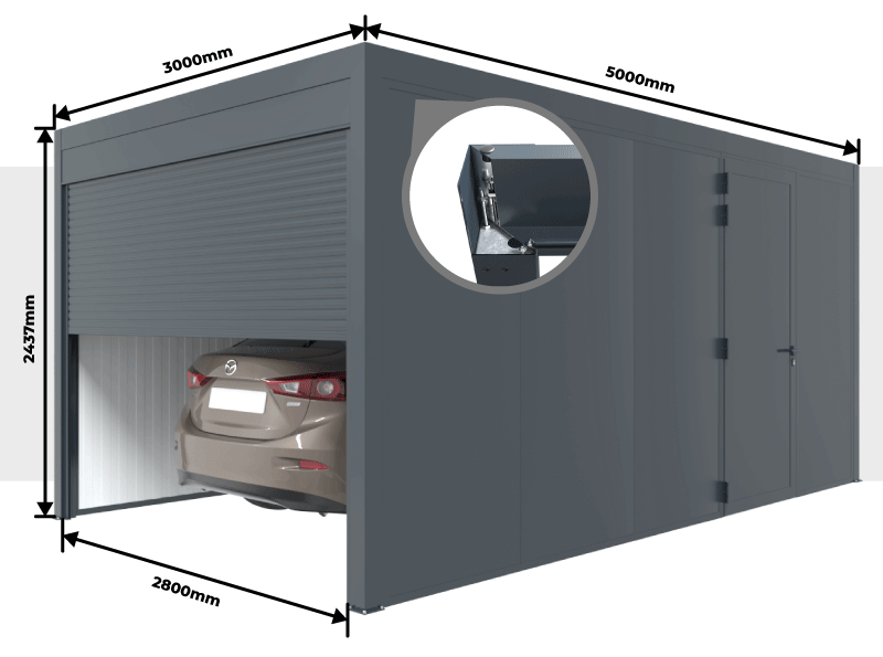 Medidas Garagem Telhado Plano 5000 x 3000 mm