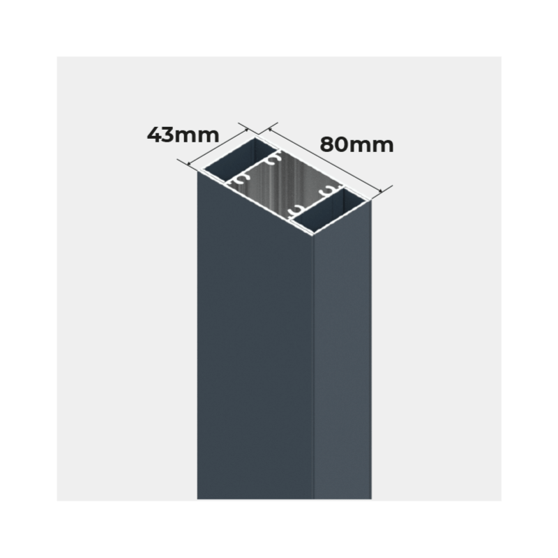 Poteau Carport Double Aluminium 6000x3000 mm