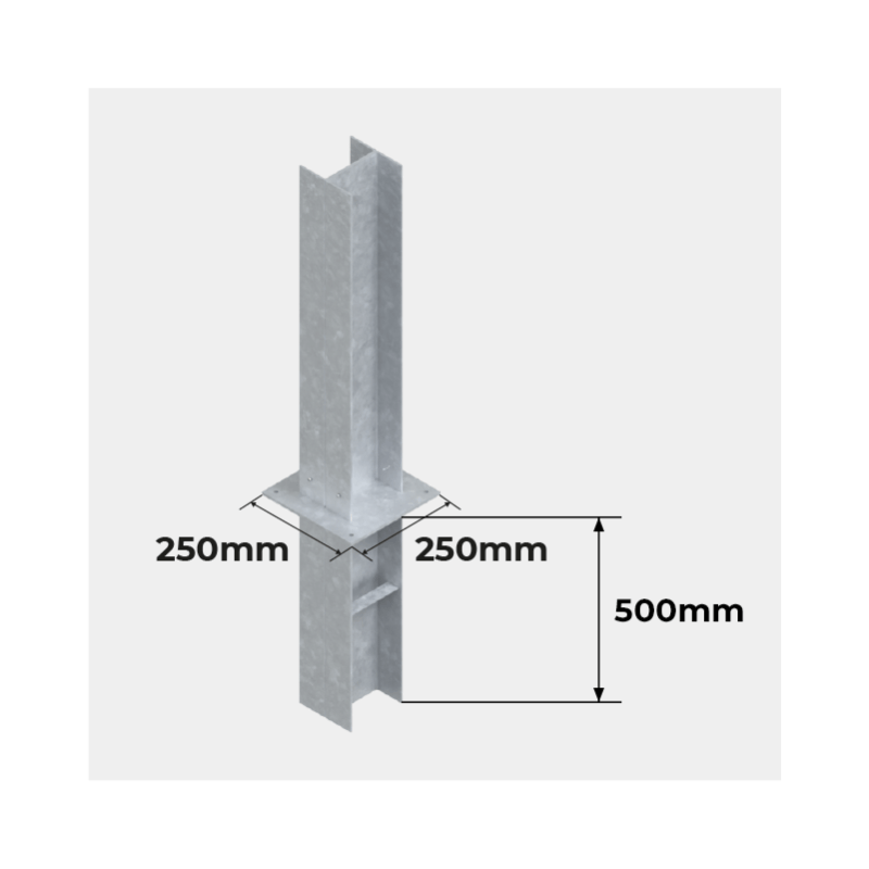 Platine à Sceller Carport Aluminium 2 Poteaux 5000x3000 mm