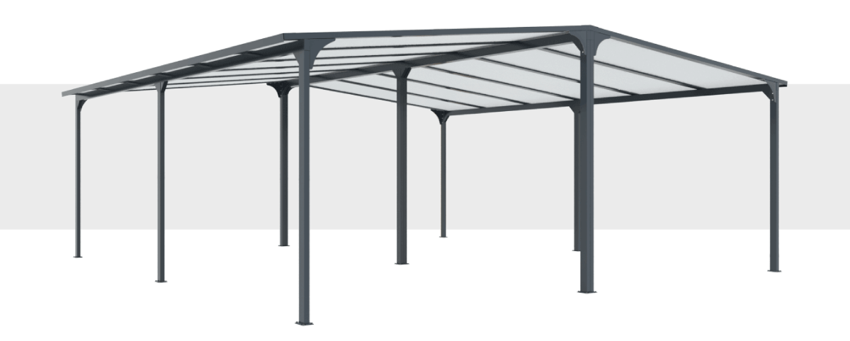 Fournitures Carport Double Aluminium 6000x3000 mm