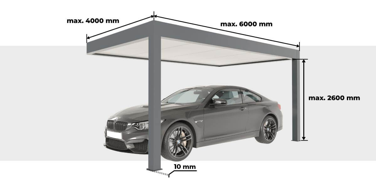 Mesures Carport Toit Plat Adossé Sur Mesure