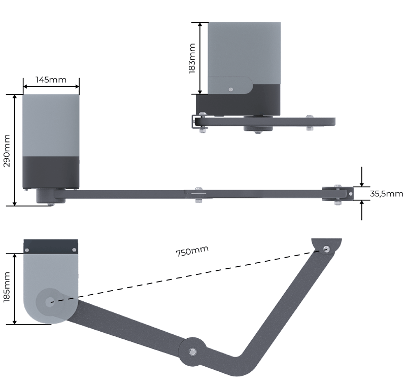 Dimensions Automatisme Kappa pour Portail Battant Sur Mesure