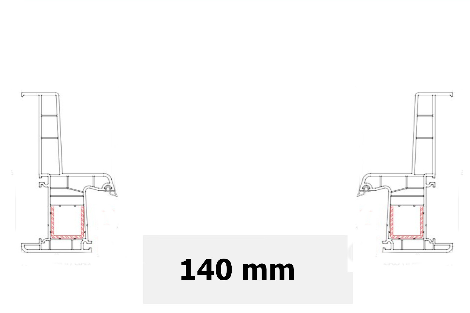 Torneira de isolamento 140 mm Janela de PVC 4 Portas