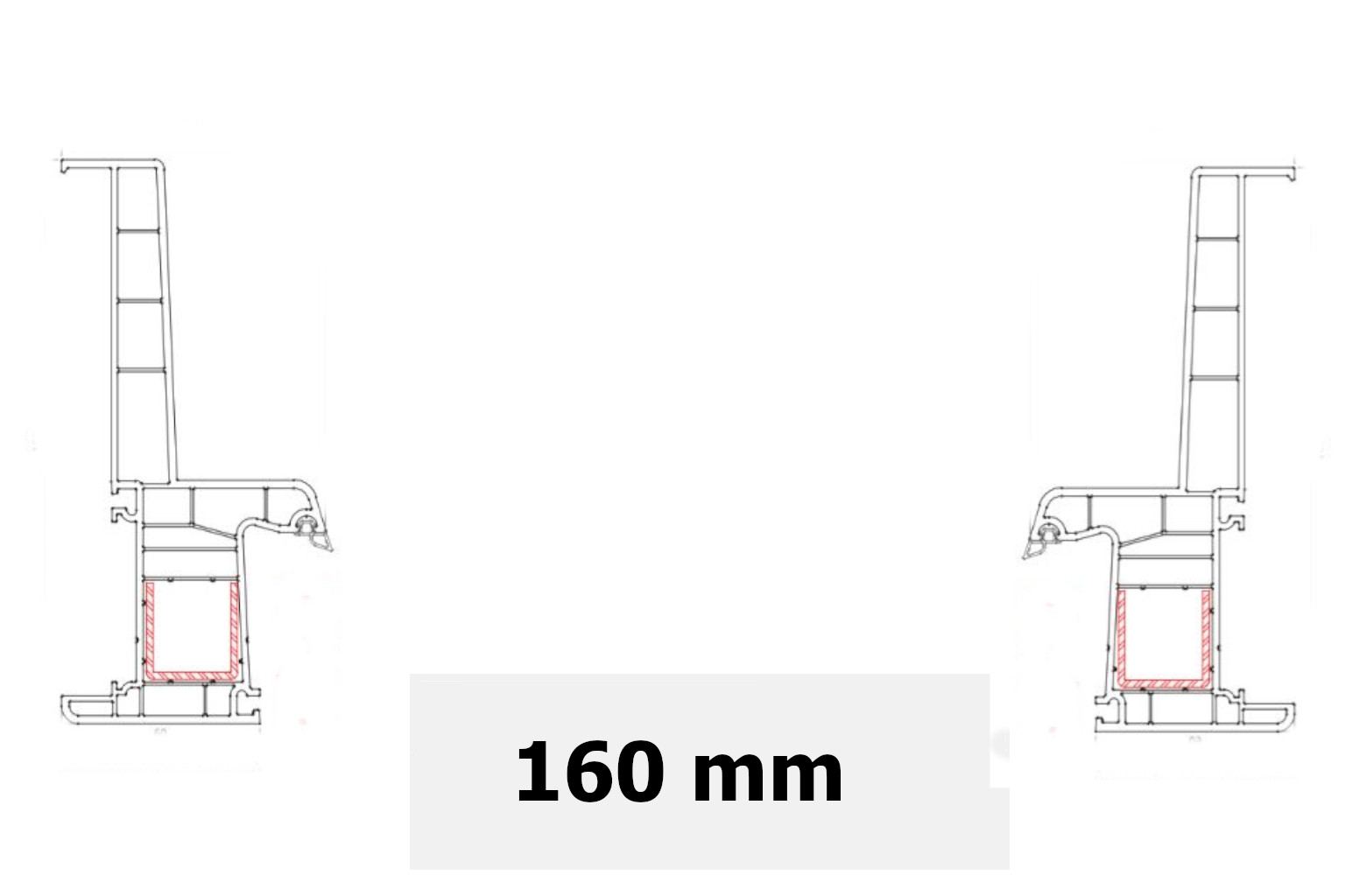Torneira de isolamento 160 mm Janela de PVC 4 Portas