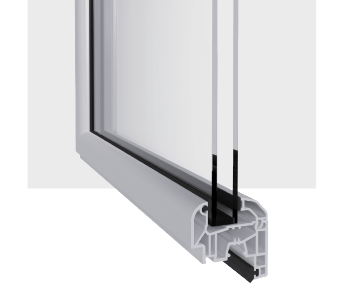 Vue en Coupe Fenêtre PVC 1 Vantail