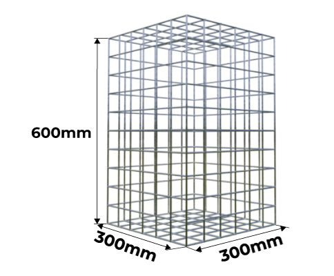 Medidas Gabião Modelo Cubo