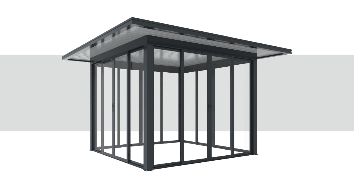 Conteúdo Pérgola Alumínio Telhado Plano com Rebordo 4000 x 4000 mm