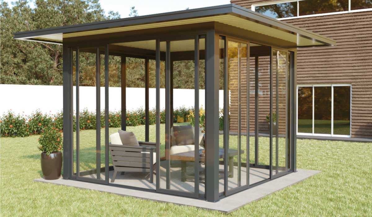 Pérgola Alumínio Telhado Plano com Rebordo 4000 x 4000 mm