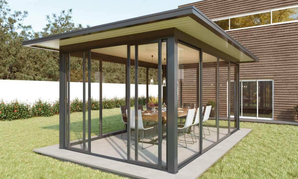 Pérgola Alumínio Telhado Plano com Rebordo 6000 x 4000 mm