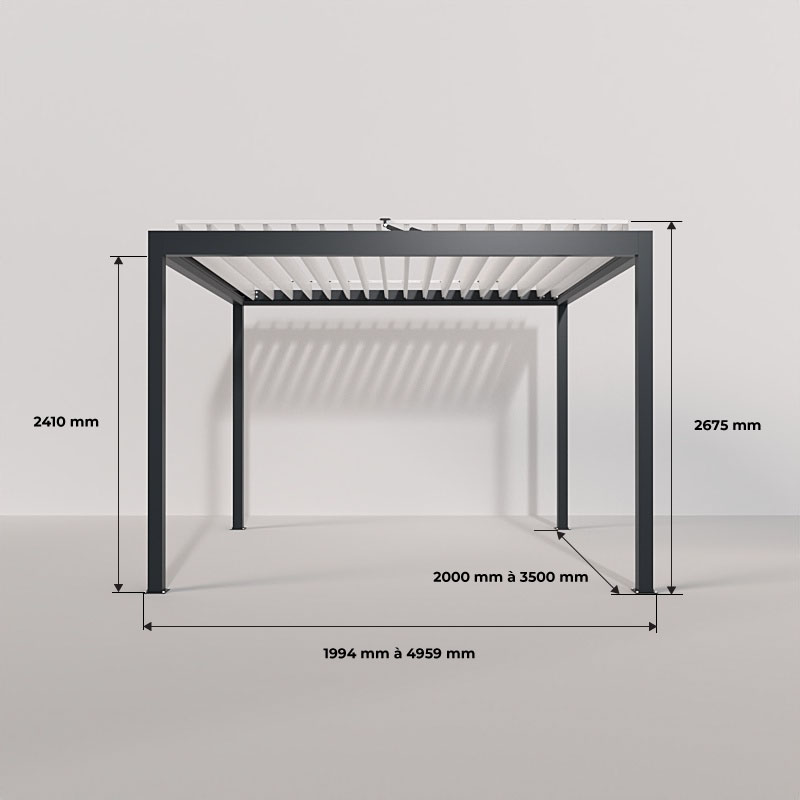 Dimensions Pergola Bioclimatique Easy Autoportée