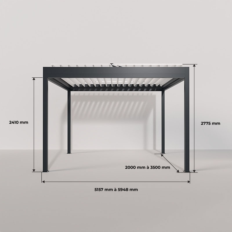 Dimensions Pergola Bioclimatique Easy Autoportée Renforcée