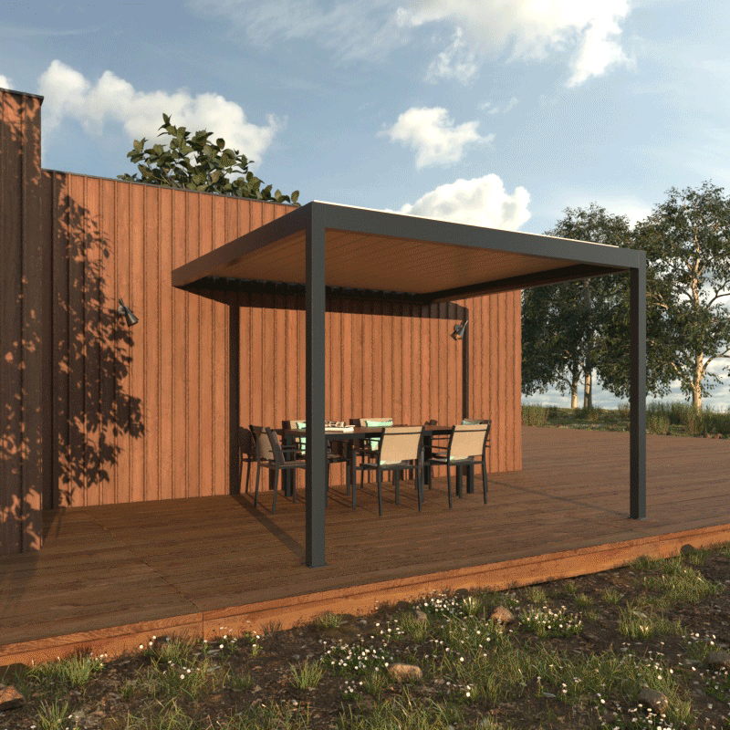 Fonctionnement des Lames Pergola Bioclimatique Easy Adossée