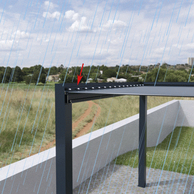 Évacuation Eaux Pluviales Pergola Bioclimatique Grandlux Adossée Standard