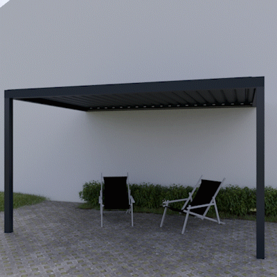 Ouverture Lames Pergola Bioclimatique Starter Adossée