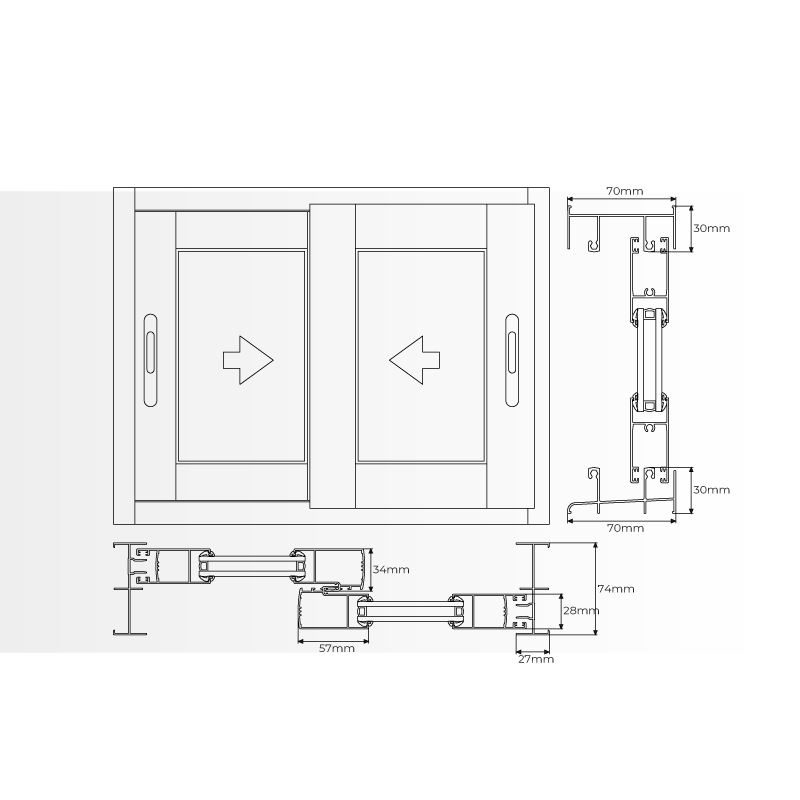 Dimensões Porta-Janela de Correr Pergolanda Super Preço 3x3 m