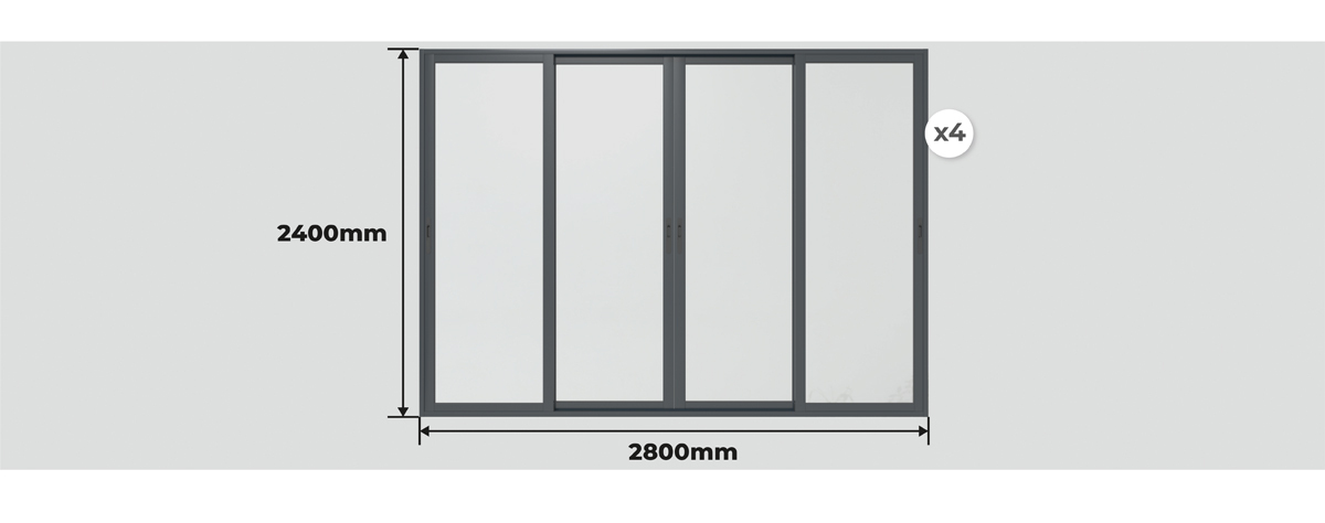 Dimensões Fecho de Pérgola Telhado Plano com Rebordo 4000 x 4000 mm