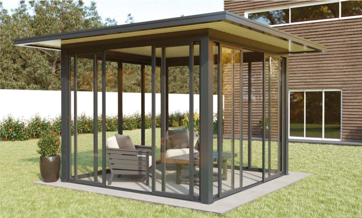 Fecho de Pérgola Telhado Plano com Rebordo 4000 x 4000 mm