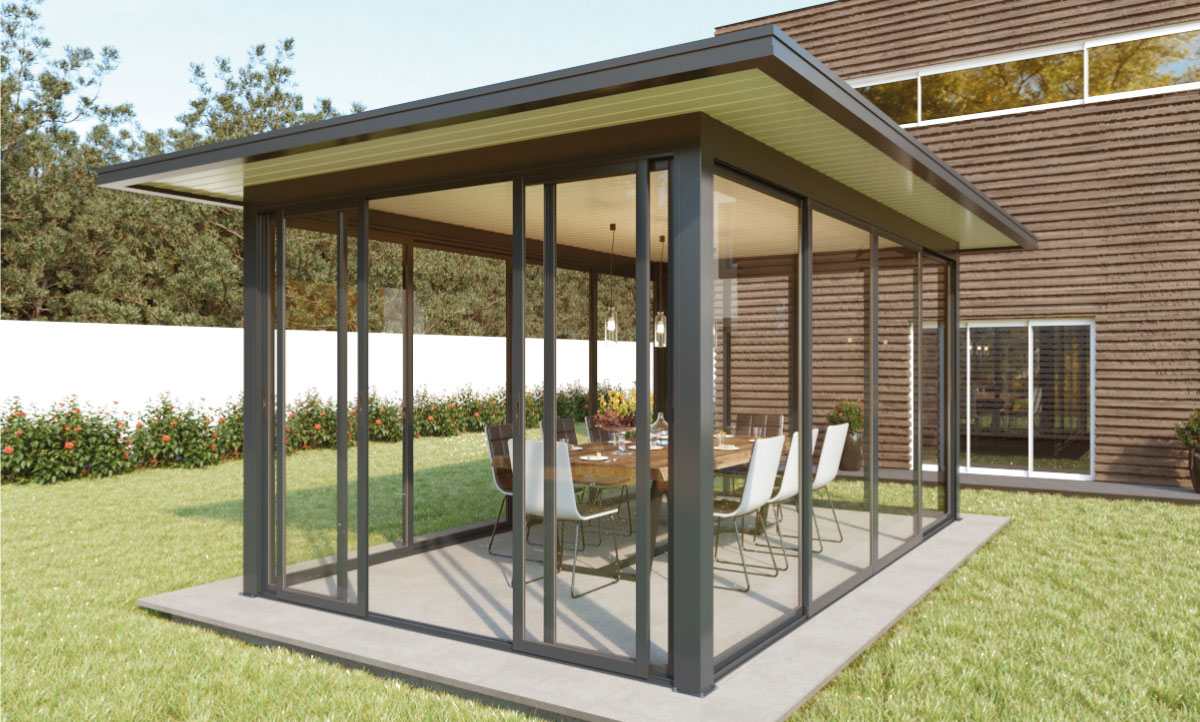 Fecho de Pérgola Telhado Plano com Rebordo 6000 x 4000 mm