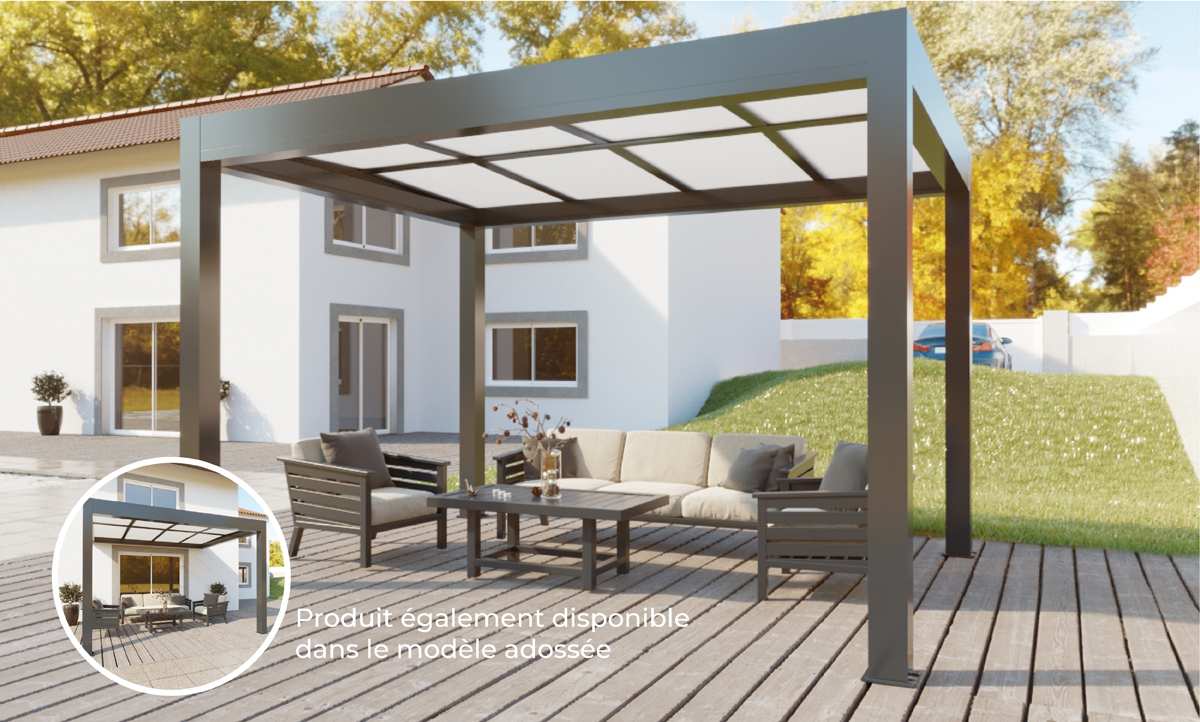 Pergola Polycarbonate Aluminium Grandlux