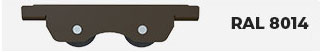 Couleur RAL 8014 Galet Portail Coulissant Sur Mesure