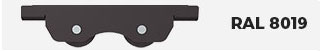 Couleur RAL 8019 Galet Portail Coulissant Sur Mesure