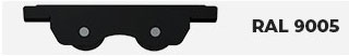 Couleur RAL 9005 Galet Portail Coulissant Sur Mesure